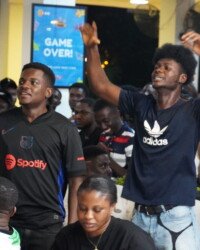 Great vibe at Oyarifa Mall football screening