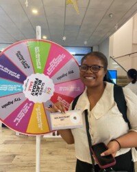 A winner from the Oyarifa Mall Black Friday